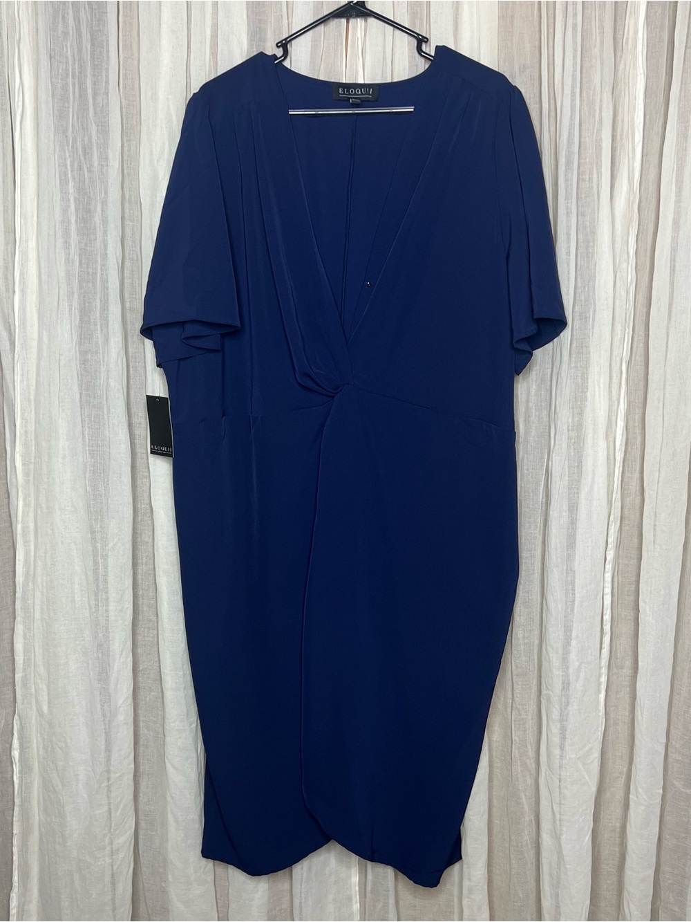 NWT Eloquii Navy Draped Front Dress